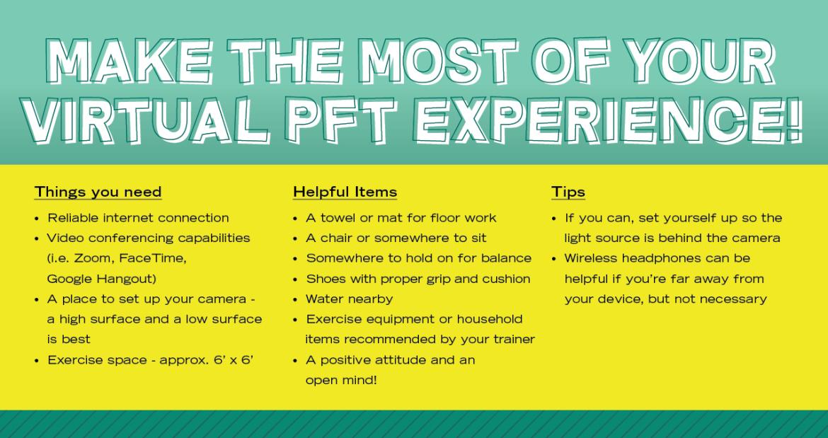 Make the most of your virtual pft experience